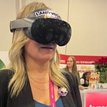 Woman using Land Vegas VR