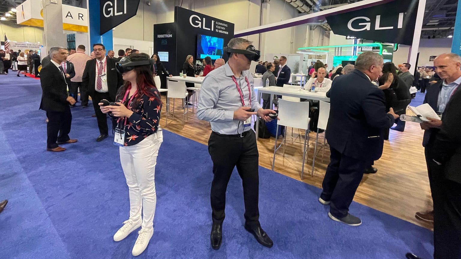 Land Vegas next to GLI booth at G2E Las Vegas